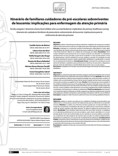 Family caregivers’ itineraries of preschool children who survived leukemia: implications for primary healthcare nursing