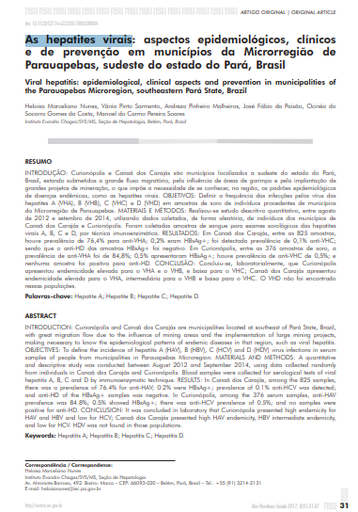 As hepatites virais: aspectos epidemiológicos, clínicos e de prevenção em municípios da Microrregião de Parauapebas, sudeste do estado do Pará, Brasil