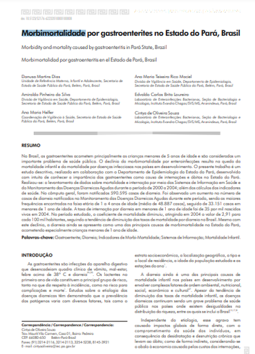Morbimortalidade por gastroenterites no Estado do Pará