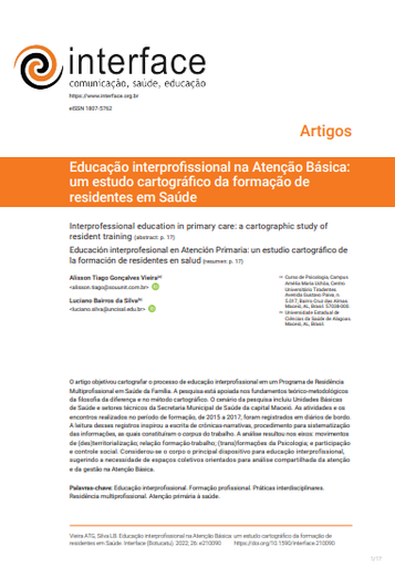 Educação interprofissional na Atenção Básica: um estudo cartográfico da formação de residentes em Saúde