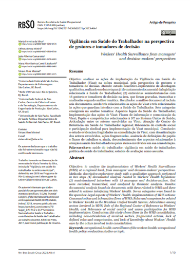 Vigilância em Saúde do Trabalhador na perspectiva de gestores e tomadores de decisão