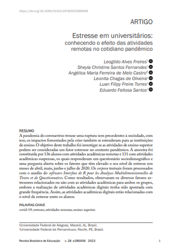 Estresse em universitários: conhecendo o efeito das atividades remotas no cotidiano pandêmico