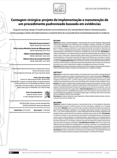 Surgical counting: design of implementation and maintenance of a standardized evidence-based procedure