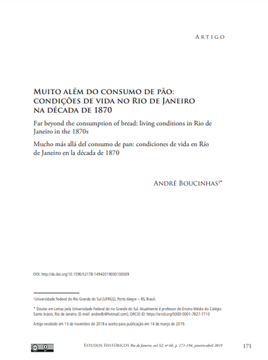 Muito além do consumo de pão: condições de vida no Rio de Janeiro na década de 1870