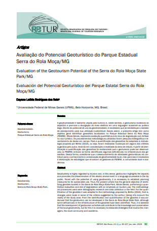 Evaluation of the Geotourism Potential of Serra do Rola Moça State Park, MG