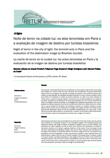 Night of terror in the city of light: terrorist acts in Paris and Brazilian tourists’ assessment of destination image