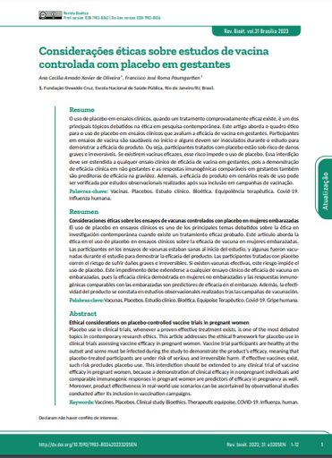Ethical considerations on placebo-controlled vaccine trials in pregnant women
