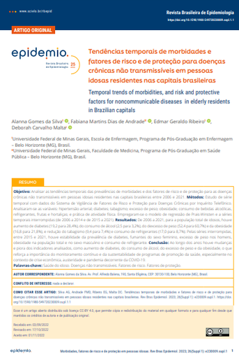 Temporal trends of morbidities, and risk and protective factors for noncommunicable diseases in elderly residents in Brazilian capitals