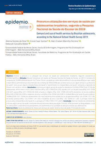 Demand and use of health services by Brazilian adolescents, according to the National School Health Survey 2019