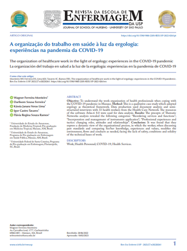 The organization of healthcare work in the light of ergology: experiences in the COVID-19 pandemic