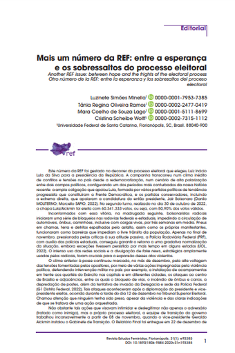 Mais um número da REF: entre a esperança e os sobressaltos do processo eleitoral