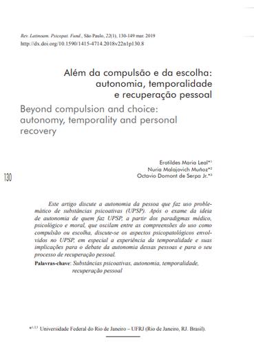 Além da compulsão e da escolha: autonomia, temporalidade e recuperação pessoal