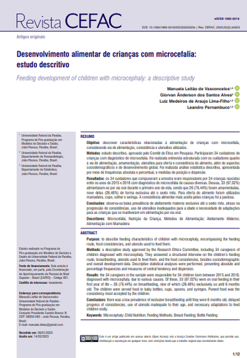 Feeding development of children with microcephaly: a descriptive study