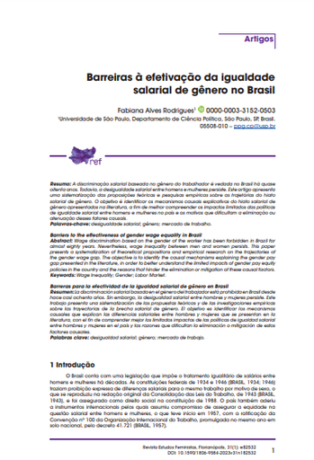 Barreiras à efetivação da igualdade salarial de gênero no Brasil