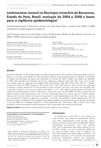 Leishmaniose visceral no Município minerário de Barcarena, Estado do Pará, Brasil: evolução de 2004 a 2008 e bases para a vigilância epidemiológica