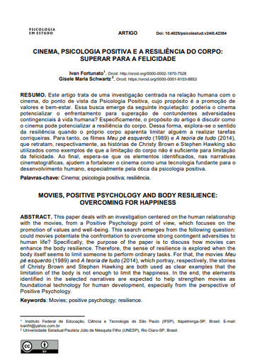 CINEMA, PSICOLOGIA POSITIVA E A RESILIÊNCIA DO CORPO: SUPERAR PARA A FELICIDADE