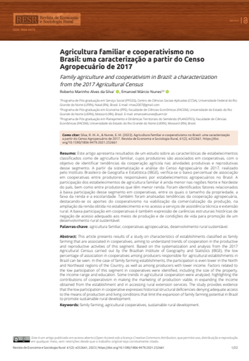 Agricultura familiar e cooperativismo no Brasil: uma caracterização a partir do Censo Agropecuário de 2017