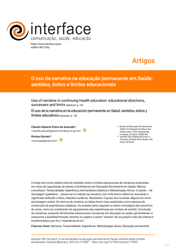 O uso da narrativa na educação permanente em Saúde: sentidos, êxitos e limites educacionais