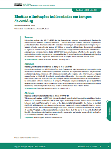 Bioética e limitações às liberdades em tempos de covid-19