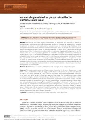 A sucessão geracional na pecuária familiar do extremo sul do Brasil