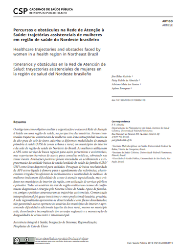 Percursos e obstáculos na Rede de Atenção à Saúde: trajetórias assistenciais de mulheres em região de saúde do Nordeste brasileiro