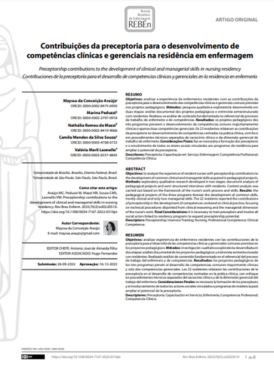 Preceptorship contributions to the development of clinical and managerial skills in nursing residency