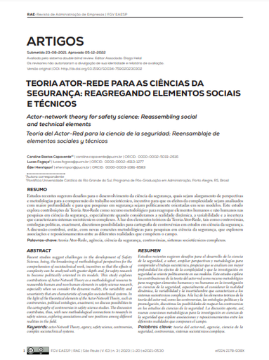 TEORIA ATOR-REDE PARA AS CIÊNCIAS DA SEGURANÇA: REAGREGANDO ELEMENTOS SOCIAIS E TÉCNICOS