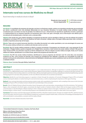 Internato rural nos cursos de Medicina no Brasil