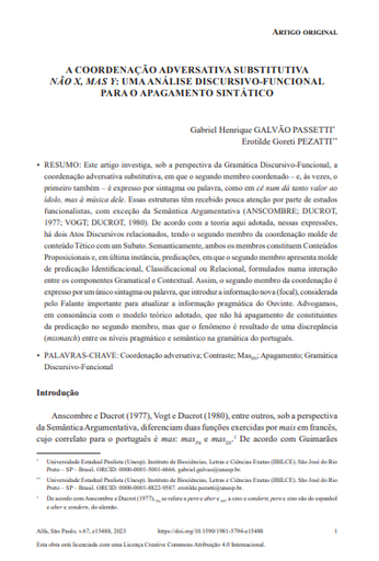 A COORDENAÇÃO ADVERSATIVA SUBSTITUTIVA NÃO X, MAS Y: UMA ANÁLISE DISCURSIVO-FUNCIONAL PARA O APAGAMENTO SINTÁTICO