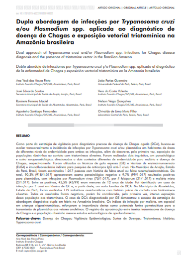 Dupla abordagem de infecções por Trypanosoma cruzi e/ou Plasmodium spp. aplicada ao diagnóstico de doença de Chagas e exposição vetorial triatomínica na Amazônia brasileira