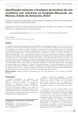 Identificação molecular e fenotípica de bactérias de solo rizosférico com tolerância ao fungicida Mancozeb, em Manaus, Estado do Amazonas, Brasil