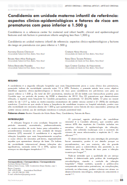 Candidemia em unidade materno infantil de referência: aspectos clínico-epidemiológicos e fatores de risco em prematuros com peso inferior a 1.500 g