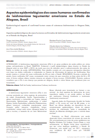 Aspectos epidemiológicos dos casos humanos confirmados de leishmaniose tegumentar americana no Estado de Alagoas, Brasil