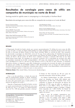 Resultados de sorologia para casos de sífilis em campanha de município no norte do Brasil