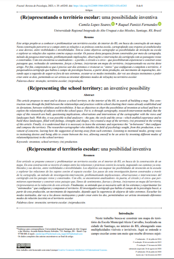 (Re)apresentando o território escolar: uma possibilidade inventiva