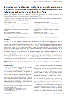 Atrasos na atenção materna e neonatal: avaliação qualitativa de mortes neonatais em estabelecimentos de referências do Ministério da Saúde no Peru