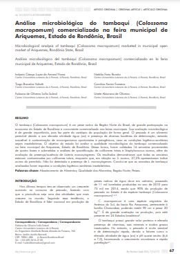 Análise microbiológica do tambaqui (Colossoma macropomum) comercializado na feira municipal de Ariquemes, Estado de Rondônia, Brasil