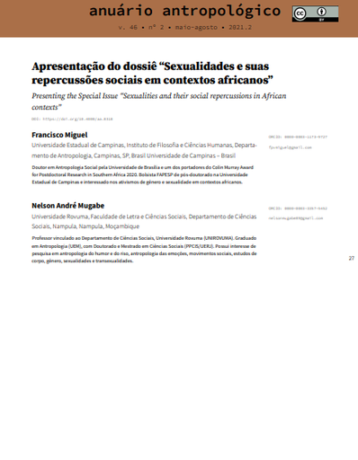 Apresentação: Sexualidades e suas repercussões sociais em contextos africanos