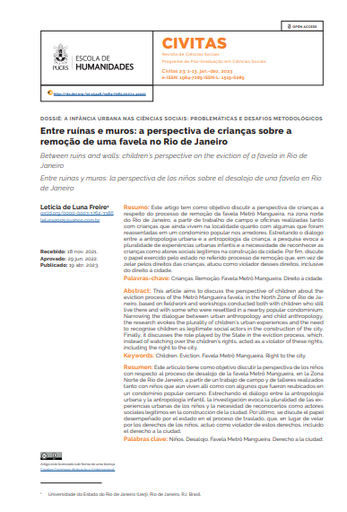 Entre ruínas e muros: a perspectiva de crianças sobre a remoção de uma favela no Rio de Janeiro