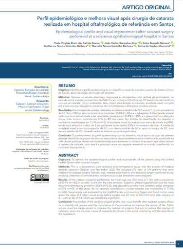 Perfil epidemiológico e melhora visual após cirurgia de catarata realizada em hospital oftalmológico de referência em Santos