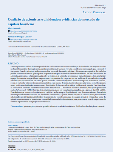 Shareholder coalitions and dividends: evidence from the Brazilian capital market