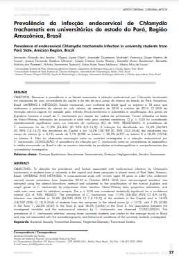 Prevalência da infecção endocervical de Chlamydia trachomatis em universitárias do estado do Pará, Região Amazônica, Brasil