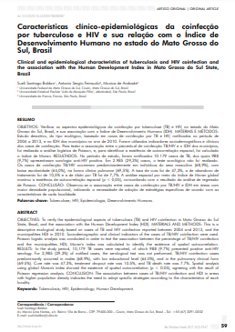 Características clínico-epidemiológicas da coinfecção por tuberculose e HIV e sua relação com o Índice de Desenvolvimento Humano no estado do Mato Grosso do Sul, Brasil