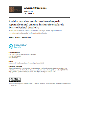 Assédio moral na escola: insulto e desejo de reparação moral em uma instituição escolar do Distrito Federal brasileiro