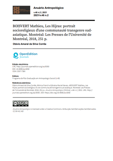 BOISVERT Mathieu, Les Hijras: portrait socioreligieux d’une communauté transgenre sud-asiatique. Montréal: Les Presses de l’Université de Montréal, 2018, 251 p.