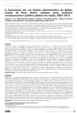 A hanseníase em um distrito administrativo de Belém, estado do Pará, Brasil: relações entre território, socioeconomia e política pública em saúde, 2007-2013