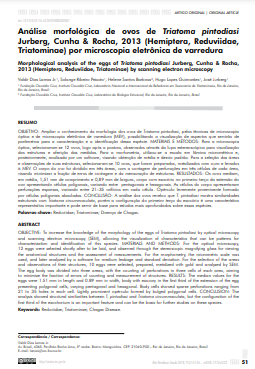 Análise morfológica de ovos de Triatoma pintodiasi Jurberg, Cunha &amp; Rocha, 2013 (Hemiptera, Reduviidae, Triatominae) por microscopia eletrônica de varredura