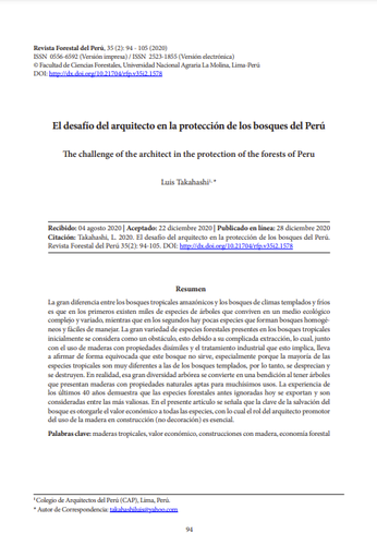 El desafío del arquitecto en la protección de los bosques del Perú