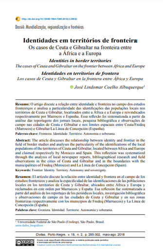 Identidades em territórios de fronteira: Os casos de Ceuta e Gibraltar na fronteira entre a África e a Europa