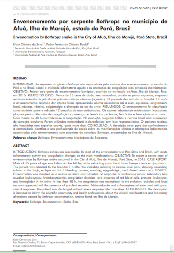Envenenamento por serpente Bothrops no município de Afuá, Ilha de Marajó, estado do Pará, Brasil